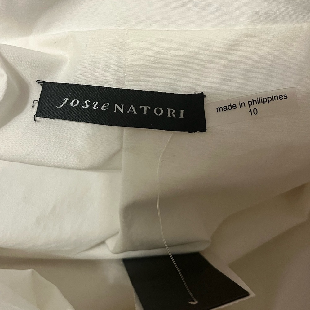 Natori White Ruched Peplum Jacket size 10 - Picture 5 of 10